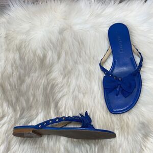 Vera Wang Blue Bowtie Thong Sandals‎ Sz 9
